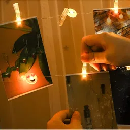 SPARK WORLD White Photo Clip Shape String Lights image 4