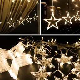 SPARK WORLD White Star Shape String Lights image 2