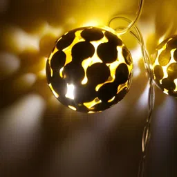 ENORMITY Gokd Toned Metal Ball Shape String Lights image 5