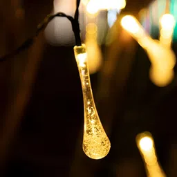 SPARK WORLD Yellow Teardrop Shaped String Lights image 3
