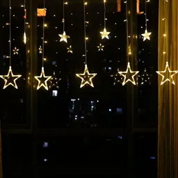 SPARK WORLD 138 Yellow Star Shaped LED String Lights image 3