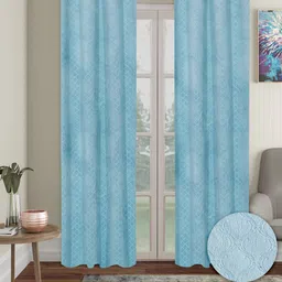 Aura 2 Pcs Velvet Self Design out Long Door Curtain-image-46