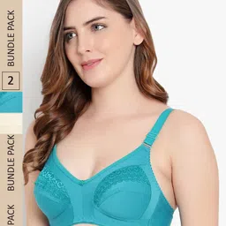 KYODO Pack Of 2 Self Design Full Coverage All Day Comfort Non Padded Everyday Bras-9
