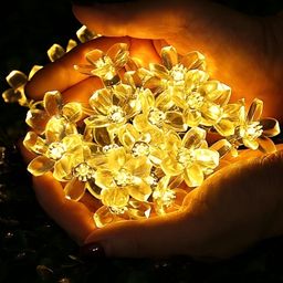 SPARK WORLD Yellow Flower Shaped String Lights-42