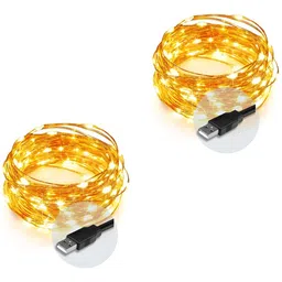 ENORMITY Yellow 2 Pieces Rice Shape String Lights image 1