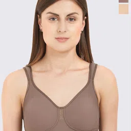 Soie Pack Of 2 Full Coverage Seamless Non Padded Minimizer Bra With T-shirt-51