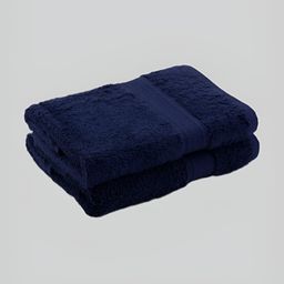 BOMBAY DYEING Santino Navy Blue 2 Pieces 550 GSM Pure Cotton Hand Towels-image-28