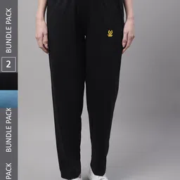 VIMAL JONNEY Women Pack Of 2 Mid-Rise Regular Fit Cotton Track Pants-image-80