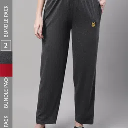 VIMAL JONNEY Women Pack Of 2 Cotton Sports Track Pants-picture-1