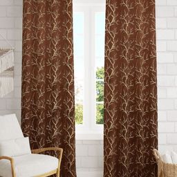 AaHo Decor Brown & Gold-Toned 2 Pieces Self Design Velvet Black Out Window Curtains-image-87