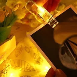 ENORMITY 2- Pcs Yellow & White Photo Clip Shape String Lights image 4