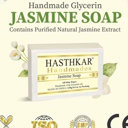 Hasthkar Handmades Set of 2 Jasmine Soaps with Coconut Oil & Glycerin - 125g each image 3