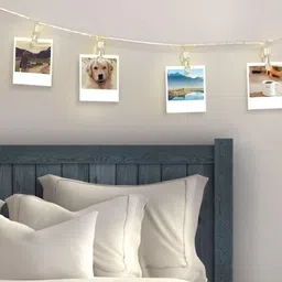 SPARK WORLD Yellow  Photo Clip Shape String Lights image 5