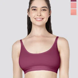 Kalyani Cathy Pack of 3 Seamless Double-Layered Slip-On Beginner Bra with All Day Comfort-44