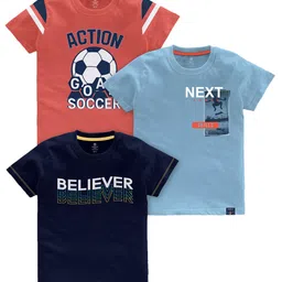 CODEZ Boys Typography Printed Pack Of 3 Cotton T-Shirts-10