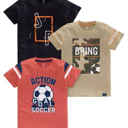 CODEZ Boys Typography Printed Pack Of 3 Cotton T-Shirts-8