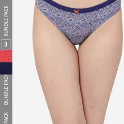 Soie Women Mid Rise Medium Coverage Cotton Stretch Brief Panty (Pack of 3)-image-98