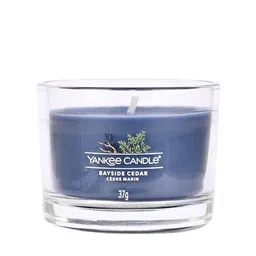 YANKEE CANDLE Set Of 3 Blue Bayside Cedar Filled Votive Scented Candles image 2