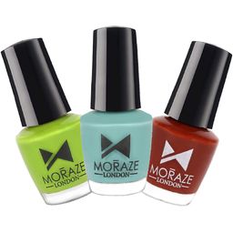 Moraze Set Of 3 Long Stay Nail Polishes 5ml Each-Aquamarine- Forest Forest-Haughty Naughty-35
