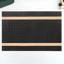 UniKart Black 4 Pieces Striped Rectangle Table Placemats-21