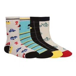 Creature Unisex Kids Pack Of 4 Assorted Calf-Length Cotton Socks-41