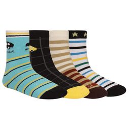 Creature Unisex Kids Pack of 4 Printed Multicolored Cotton Socks-26