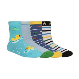 Creature Unisex Kids Pack of 4 Printed Multicolored Cotton Socks-28
