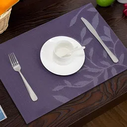 UniKart Purple 4 Pieces Self-Designed Non-Fading Table Placemats-48