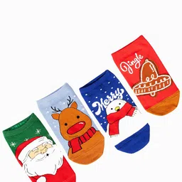 Thela Gaadi Pack Of 4 Low-Cut Ankle Length Socks-20