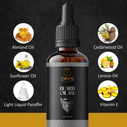 7 DAYS Advanced Set of 4 Beard Oil with Almond & Cedarwood - 30 ml each image 2