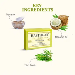 Hasthkar Set of 4 Handmade Tea Tree Soap with Glycerin & Coconut Oil - 125 g Each image 5