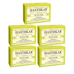 Hasthkar Set of 5 Handmade Tea Tree Soap with Glycerin & Coconut Oil - 125 g Each-10