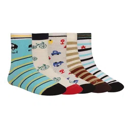 Creature Unisex Kids Pack Of 5 Assorted Calf Length Socks-image-34