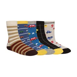 Creature Unisex Kids Pack of 5 Printed Multicolored Cotton Socks-23