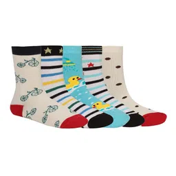Creature Unisex Kids Pack of 5 Printed Multicolored Cotton Socks-image-99