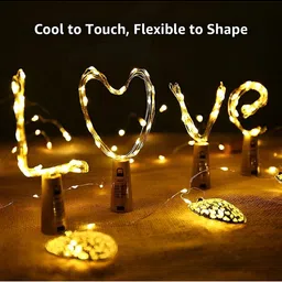 SPARK WORLD Yellow 5 Pieces Cork String Lights image 4