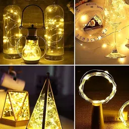 SPARK WORLD Yellow 5 Pieces Cork String Lights image 5