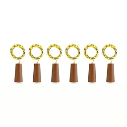 SPARK WORLD Yellow 6 Pieces Cork LED String Lights-39