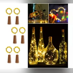 SPARK WORLD 6-Pcs Yellow Rice Shaped Cork Fairy String Lights-13