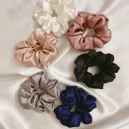 Mueras Satin Silk Scrunchies Pack of 6-49