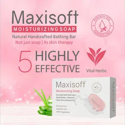 Maxisoft Set of 6 Moisturizing Soaps with Aloe Vera & Neem - 75 g Each image 3