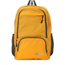 Peter England Men Yellow & Black Geometric Backpack-image-21