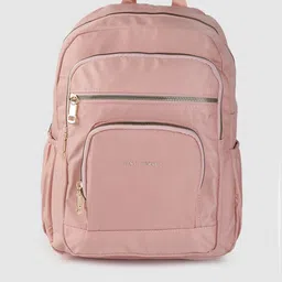 Lino Perros Women Peach-Coloured Solid Backpack-36