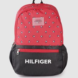 Tommy Hilfiger Unisex Red & Black Applique Backpack-13