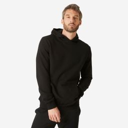domyos Men Sweatshirt With Hood Fleece 100 For Gym- Black-picture-26