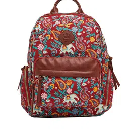 Chumbak Women Red & Blue Paisley Printed 15 Inch Laptop Backpack-17