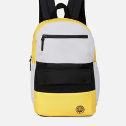 SPYKAR Men Yellow & Black Colourblocked Backpack-12