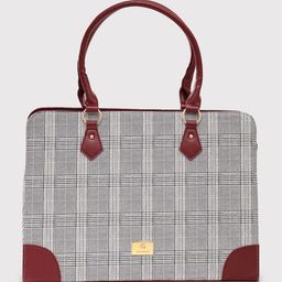 Caprese Checked Oversized Structured Handheld Bag image 4