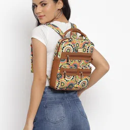 KLEIO Women Printed Canvas Backpack-1