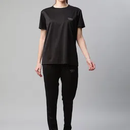 VIMAL JONNEY Women Black Solid Tracksuit-image-42